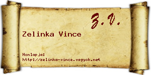 Zelinka Vince névjegykártya